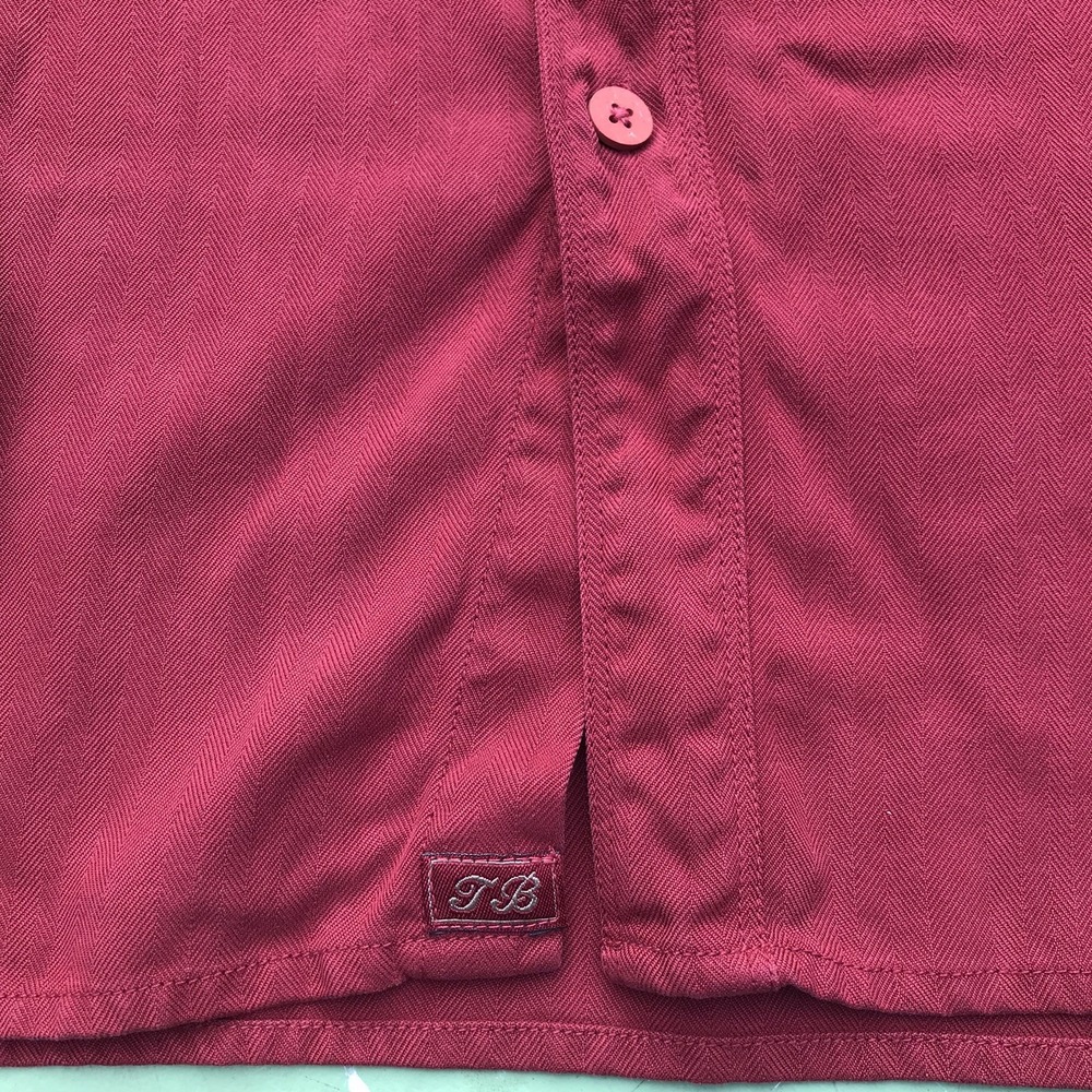 Tommy Bahama Mens Large Rose Red Button Up Shirt Long Sleeve Pocket 100% Silk - Picture 6 of 16